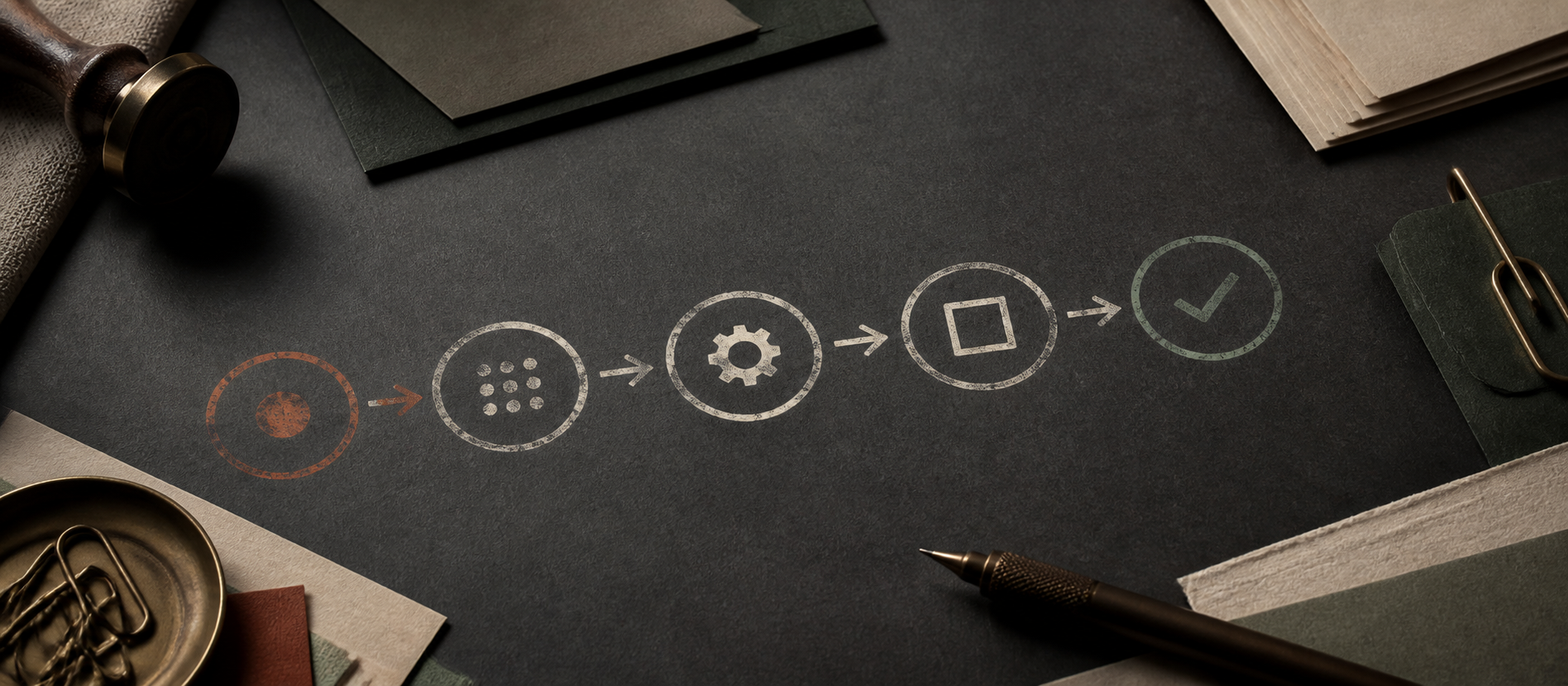 Tactile process illustration representing operations automation