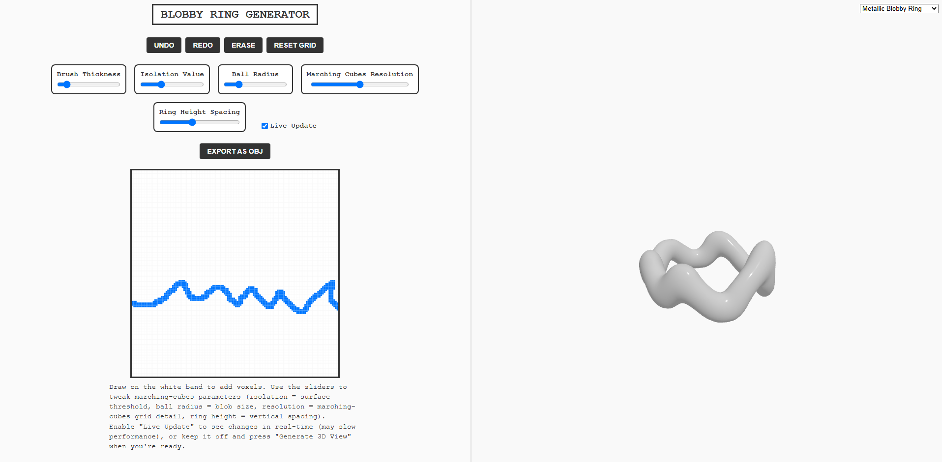 Blobby Ring Generator